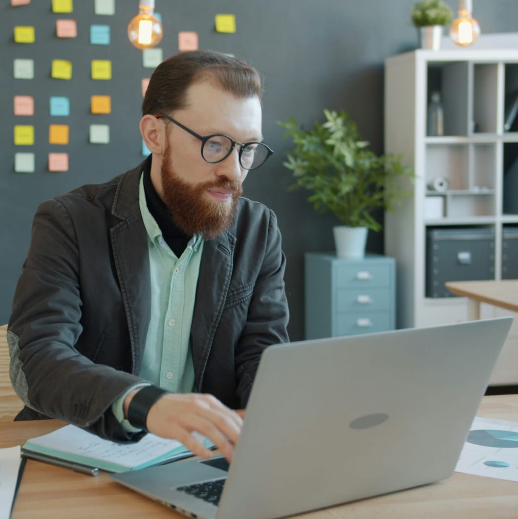 Man using a laptop